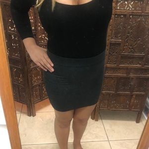 Gray Knit Mini Skirt